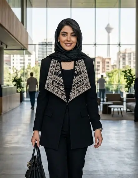 مانتو کتی با یقه برگردان بزرگ