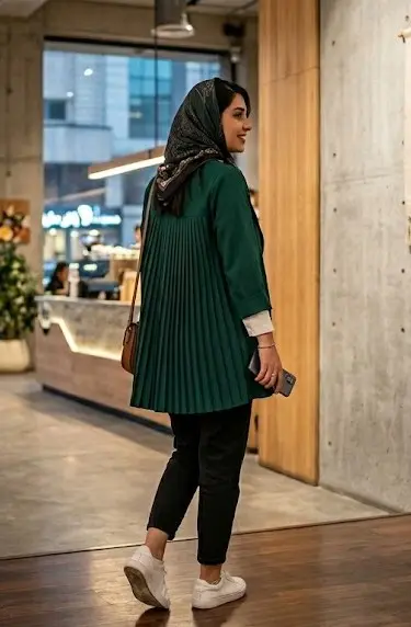 مانتو کوتاه پلیسه در پشت