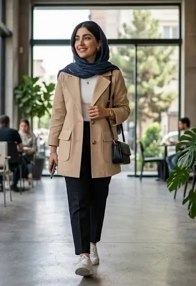 مانتو کتی با جیبهای پاکتی بزرگ