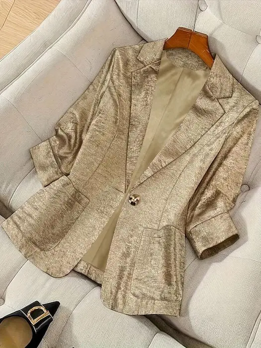 مانتو کتی دکمهدار طلایی