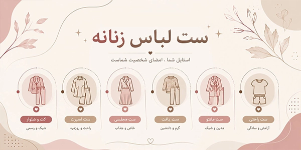 اینفوگرافیک ست لباس زنانه